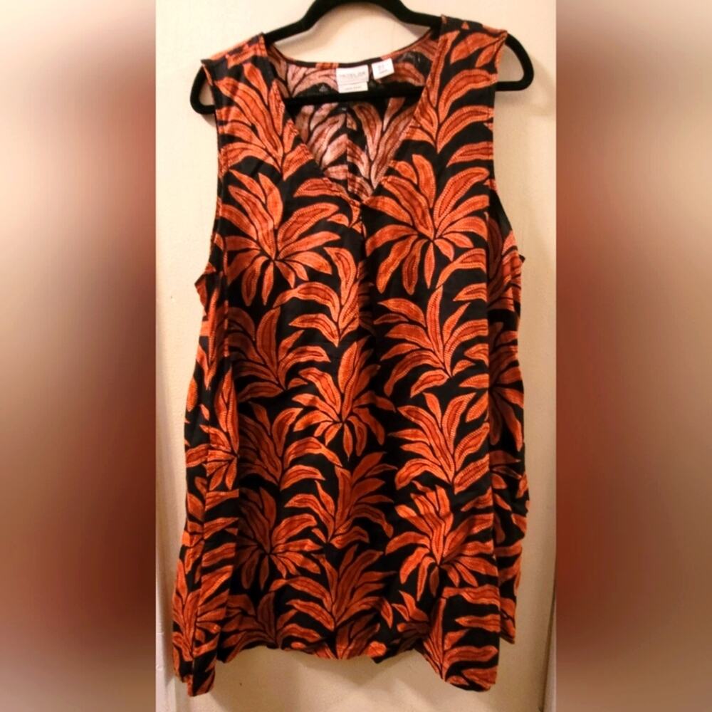 Rachel Zoe Black and Orange Printed Midi Dress